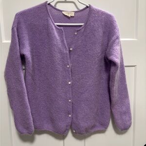 Sezane Gaspard dupe Lavender Cardigan Sweater